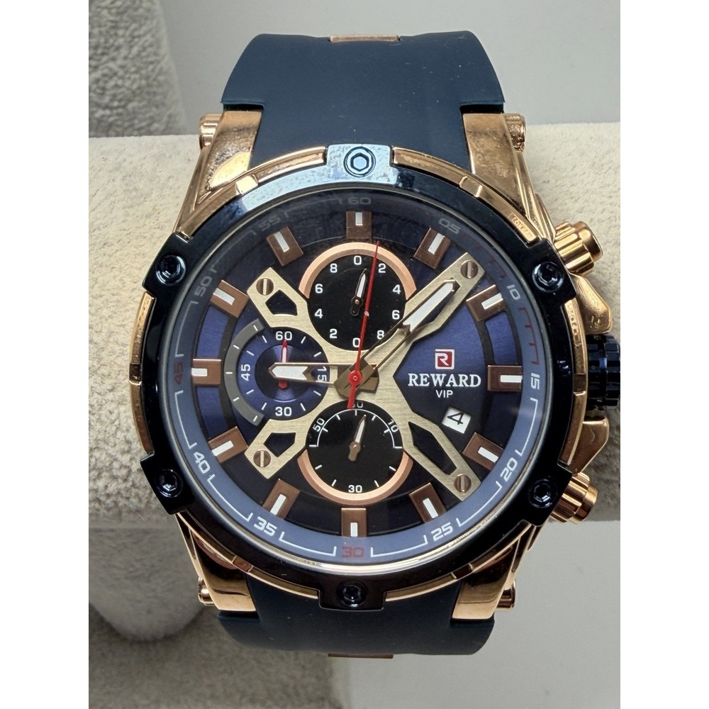 Reward VIP RD83016M New Battery Mens Watch 49MM 9" Silicone Band No Box